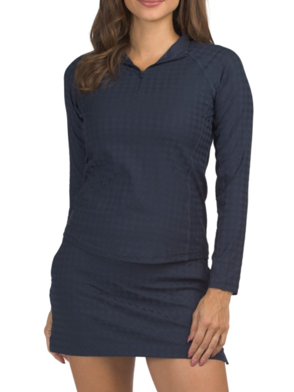 PUMA GOLF Houndstooth Quarter Zip Jacket